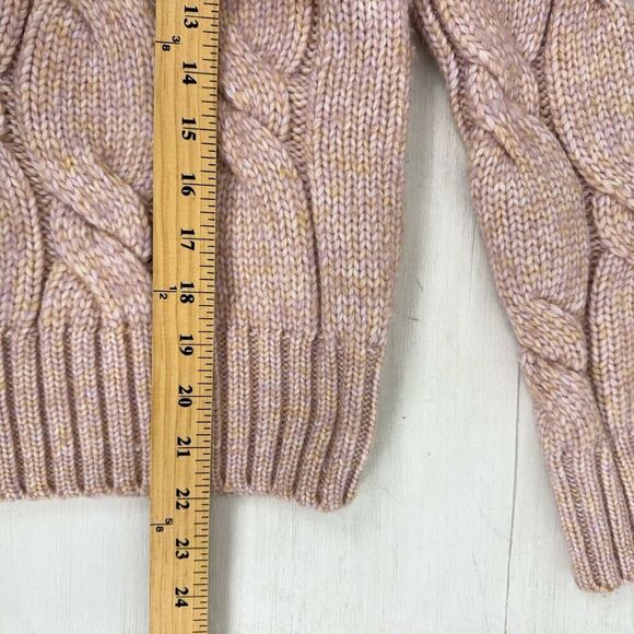 Evereve Sweater Women XS Pink Chunky Cable Knit Modern Pullover Wool Blend - Picture 14 of 15
